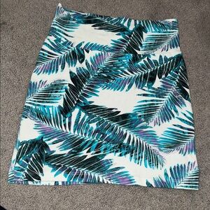 Charlotte Russe Tropical Print Mini Skirt - Blue, Purple, Black, White